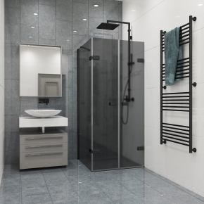 TREND SQUARE GK-863KP черный матовый стекло графитовое матовое