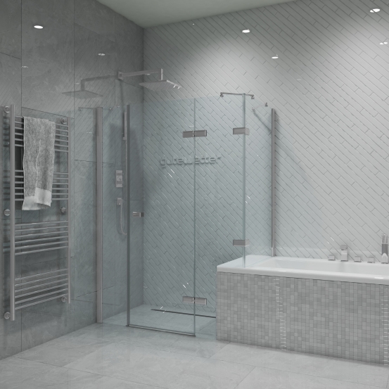 TREND RECTAN GK-864B1VP хром матовый стекло выбеленное
