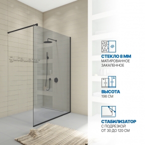 Инфографика 1 WALK-IN P008STB черный матовый стекло выбеленное