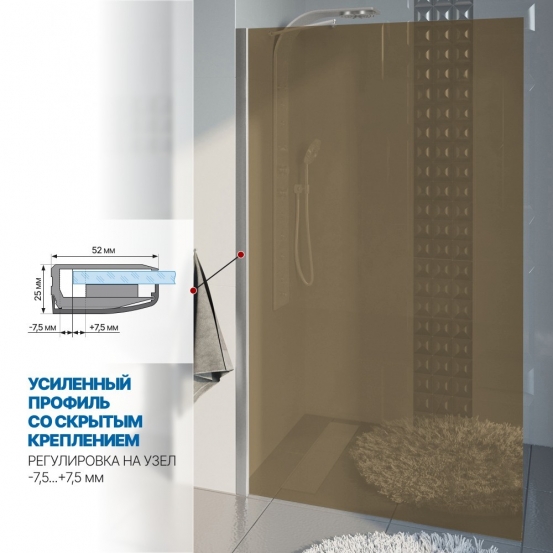 Инфографика 3 LUX DOOR GK-601N хром матовый стекло бронзовое