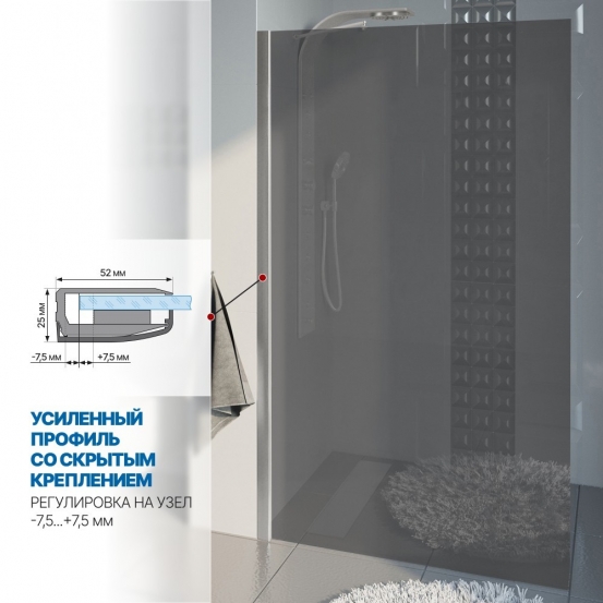 Инфографика 3 LUX DOOR GK-601N хром матовый стекло графитовое