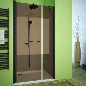 LUX DOOR GK-602B черный матовый стекло бронзовое