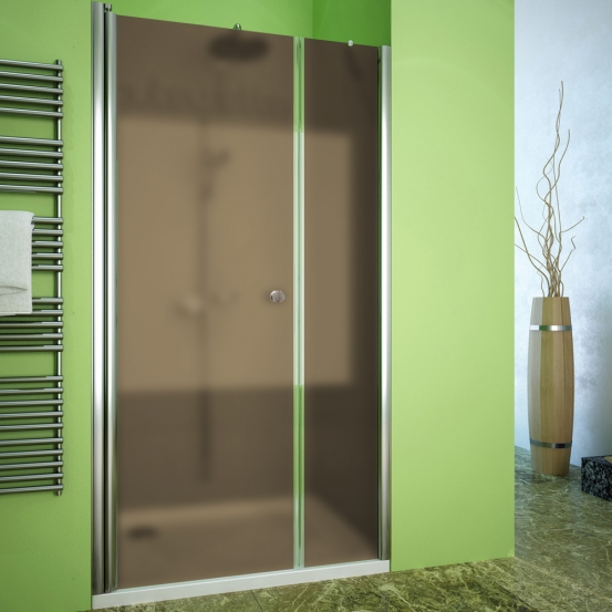 LUX DOOR GK-602B хром блестящий стекло бронзовое матовое