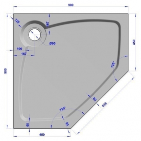 GW Deluxe 90x90x16 P-Grey #8