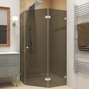 LUX FESTT GK-001-2522T хром матовый стекло бронзовое правое открывание двери