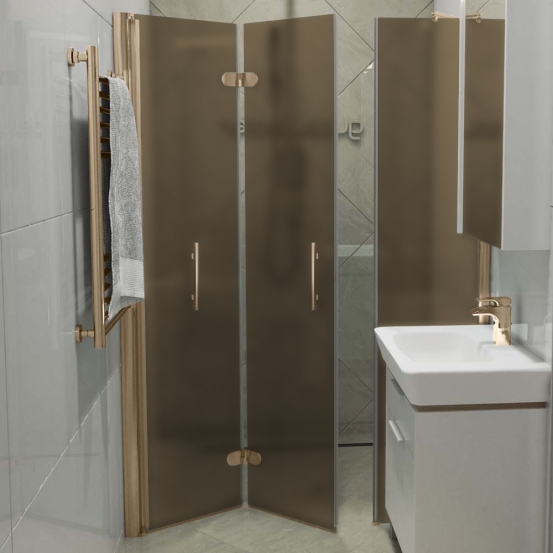 LUX DOOR GK-103C-CH02 бронзовый стекло бронзовое матовое левое открывание двери