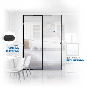 Soft Glide Door IQ-08.304.3 черный матовый стекло бесцветное