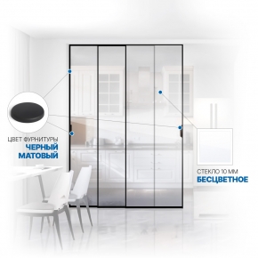 Soft Glide Door IQ-10.304.3 черный матовый стекло бесцветное