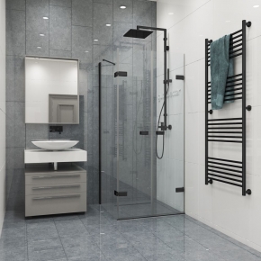 TREND RECTAN GK-863KP черный матовый стекло выбеленное