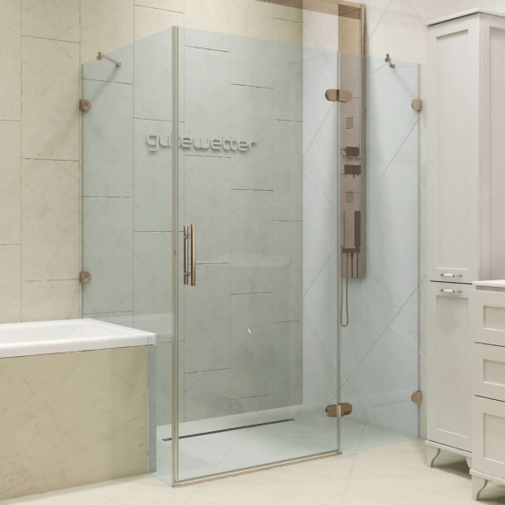LUX RECTAN GK-003V1-CH02 бронзовый стекло выбеленное правое открывание двери