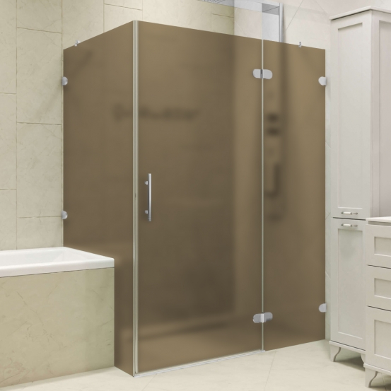 LUX RECTAN GK-003V1-CH02 хром матовый стекло бронзовое матовое правое открывание двери