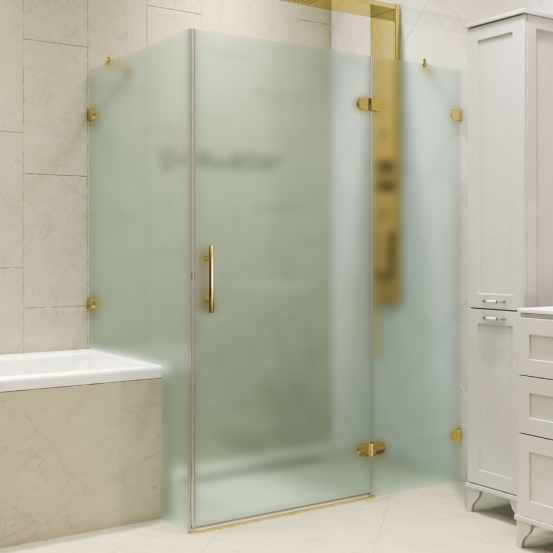 LUX RECTAN GK-003V1-CH02 золотой металлик стекло матовое правое открывание двери