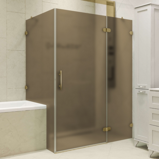 LUX RECTAN GK-003V1-CH02 золотой гальванический стекло бронзовое матовое правое открывание двери