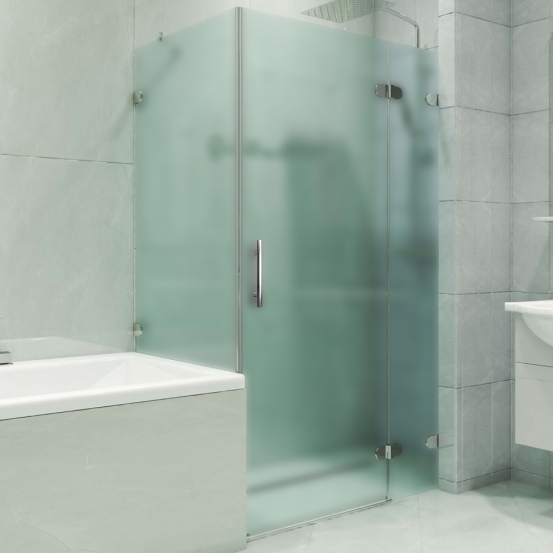 LUX RECTAN GK-003V-2522-CH02 хром блестящий стекло матовое правое открывание двери