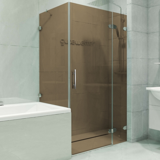 LUX RECTAN GK-003V-2522-CH02 хром блестящий стекло бронзовое правое открывание двери