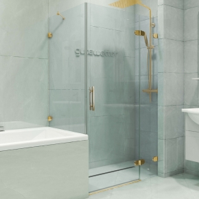 LUX RECTAN GK-003V-2522-CH02 золотой металлик стекло выбеленное правое открывание двери