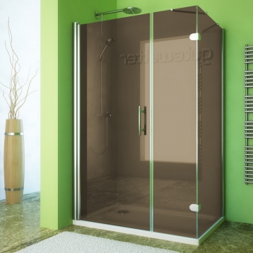 LUX SQUARE GK-103A-CH02 хром блестящий стекло бронзовое левое открывание двери
