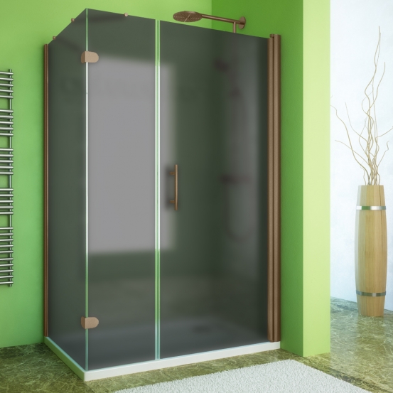 LUX SQUARE GK-103A-CH02 бронзовый стекло графитовое матовое правое открывание двери