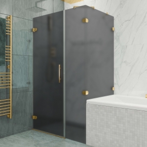 LUX RECTAN GK-003AV-CH02 золотой гальванический стекло графитовое матовое левое открывание двери
