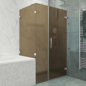 LUX RECTAN GK-003AV-CH02 хром матовый стекло бронзовое матовое правое открывание двери