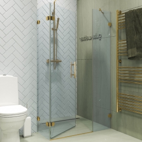 LUX RECTAN GK-003AiN-CH02 золотой металлик стекло выбеленное левое открывание двери