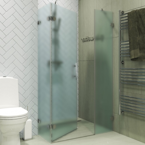 LUX RECTAN GK-003AiN-CH02 хром блестящий стекло матовое левое открывание двери