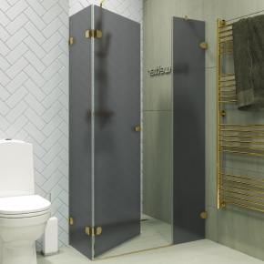 LUX SQUARE GK-003AiN-2522 золотой гальванический стекло графитовое матовое левое открывание двери