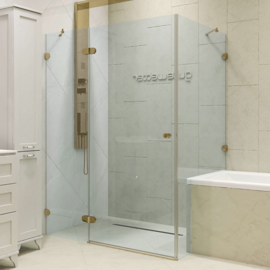 LUX RECTAN GK-003V1 золотой гальванический стекло выбеленное левое открывание двери