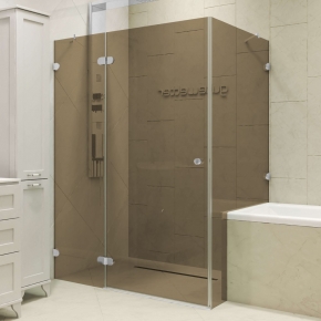 LUX RECTAN GK-003V1 хром матовый стекло бронзовое левое открывание двери