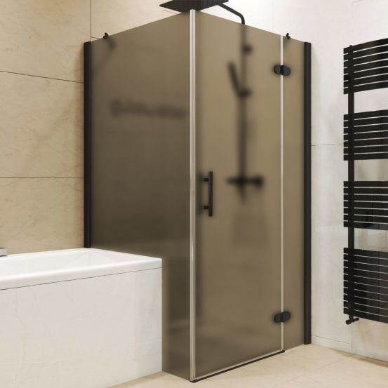 LUX RECTAN GK-003V1PP-CH02 черный матовый стекло бронзовое матовое правое открывание двери