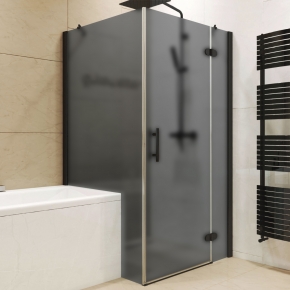 LUX RECTAN GK-003V1PP-CH02 черный матовый стекло графитовое матовое правое открывание двери