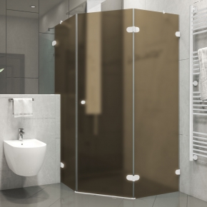 LUX FESTT GK-001-2522VP белый матовый стекло бронзовое матовое правое открывание двери
