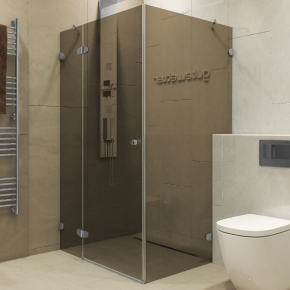 LUX RECTAN GK-003GC-2522V хром матовый стекло бронзовое левое открывание двери