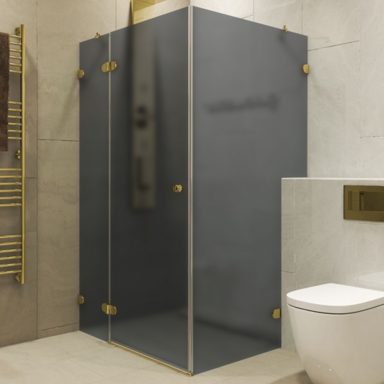 LUX RECTAN GK-003GC-2522V золотой металлик стекло графитовое матовое левое открывание двери