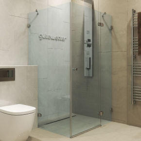 LUX RECTAN GK-003GC-2522V хром блестящий стекло выбеленное правое открывание двери