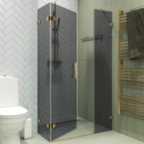LUX SQUARE GK-003AiN-2522-CH02 золотой металлик стекло графитовое левое открывание двери