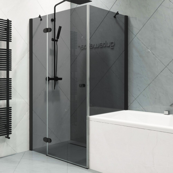 LUX RECTAN GK-003VPP999 черный матовый стекло графитовое левое открывание двери