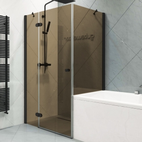 LUX RECTAN GK-003VPP999 черный матовый стекло бронзовое левое открывание двери