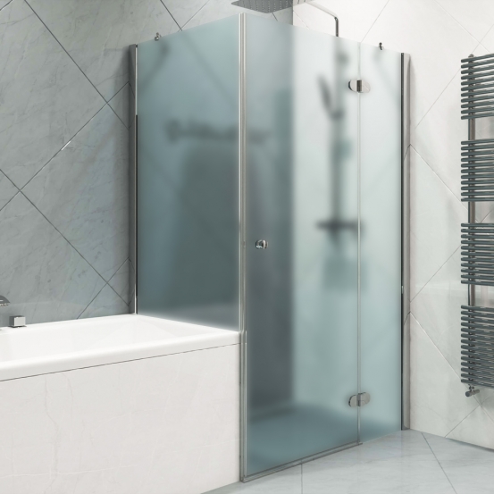 LUX RECTAN GK-003VPP999 хром блестящий стекло матовое правое открывание двери
