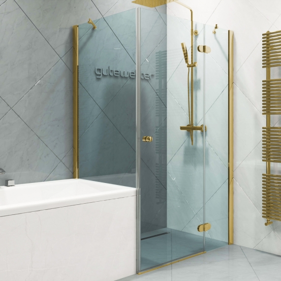 LUX RECTAN GK-003VPP999 золотой металлик стекло бесцветное правое открывание двери