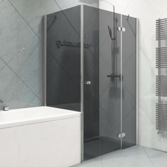 LUX RECTAN GK-003VPP999 хром матовый стекло графитовое правое открывание двери
