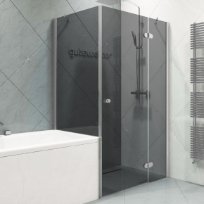 LUX RECTAN GK-003VPP999 хром матовый стекло графитовое правое открывание двери