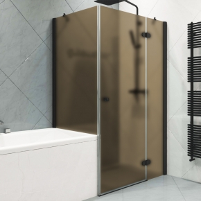 LUX RECTAN GK-003VPP999 черный матовый стекло бронзовое матовое правое открывание двери