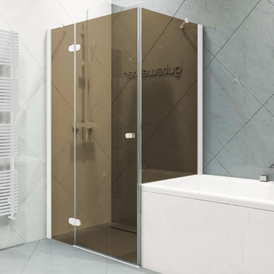 LUX RECTAN GK-003VPP999 белый матовый стекло бронзовое левое открывание двери