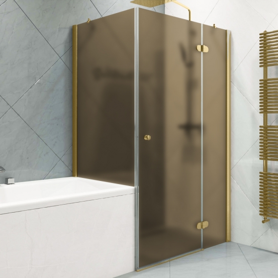 LUX RECTAN GK-003VPP999 золотой гальванический стекло бронзовое матовое правое открывание двери