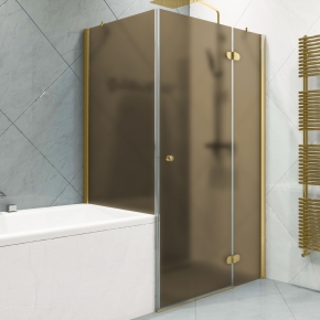 LUX RECTAN GK-003VPP999 золотой гальванический стекло бронзовое матовое правое открывание двери