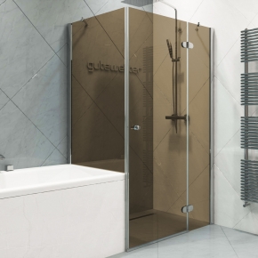 LUX RECTAN GK-003VPP999 хром блестящий стекло бронзовое правое открывание двери