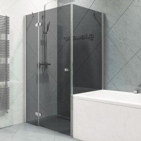 LUX RECTAN GK-003VPP999 хром матовый стекло графитовое левое открывание двери