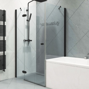 LUX RECTAN GK-003VPP999 черный матовый стекло выбеленное левое открывание двери