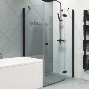 LUX RECTAN GK-003VPP999 черный матовый стекло выбеленное правое открывание двери